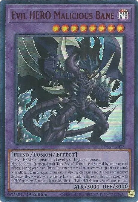 Evil HERO Malicious Bane (Red) [LDS3-EN033] Ultra Rare | Galaxy Games LLC