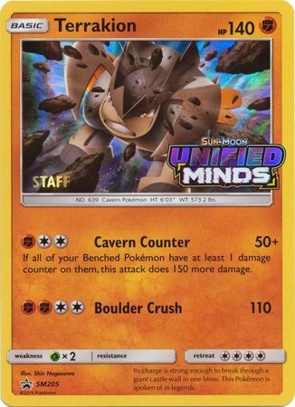 Terrakion (SM205) (Staff Prerelease Promo) [Sun & Moon: Black Star Promos] | Galaxy Games LLC