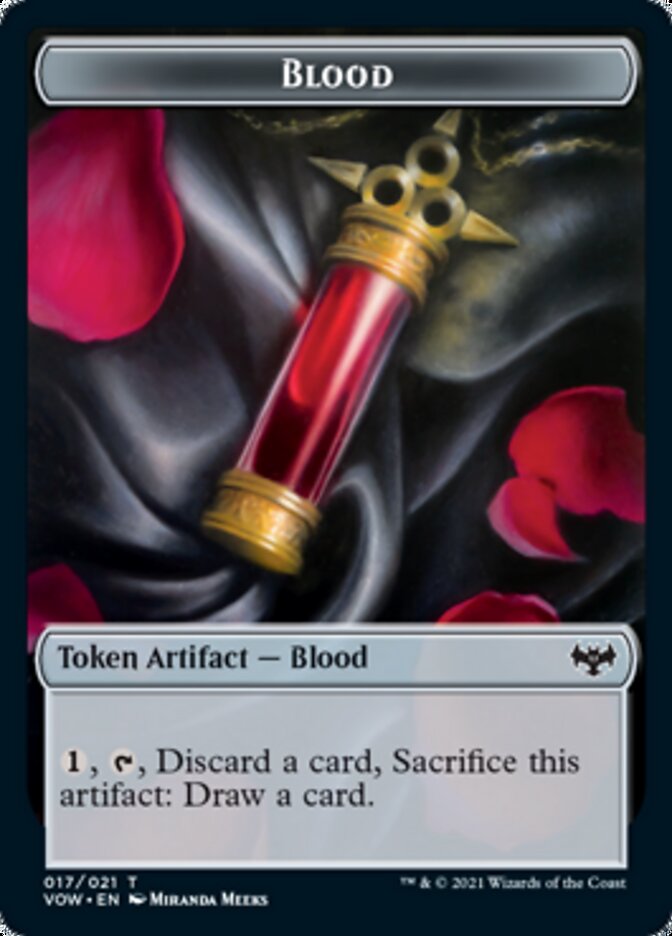 Blood // Spirit Cleric Double-sided Token [Innistrad: Crimson Vow Tokens] | Galaxy Games LLC