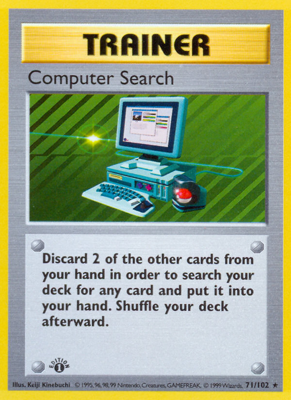 Computer Search (71/102) (Shadowless) [Base Set 1st Edition] | Galaxy Games LLC