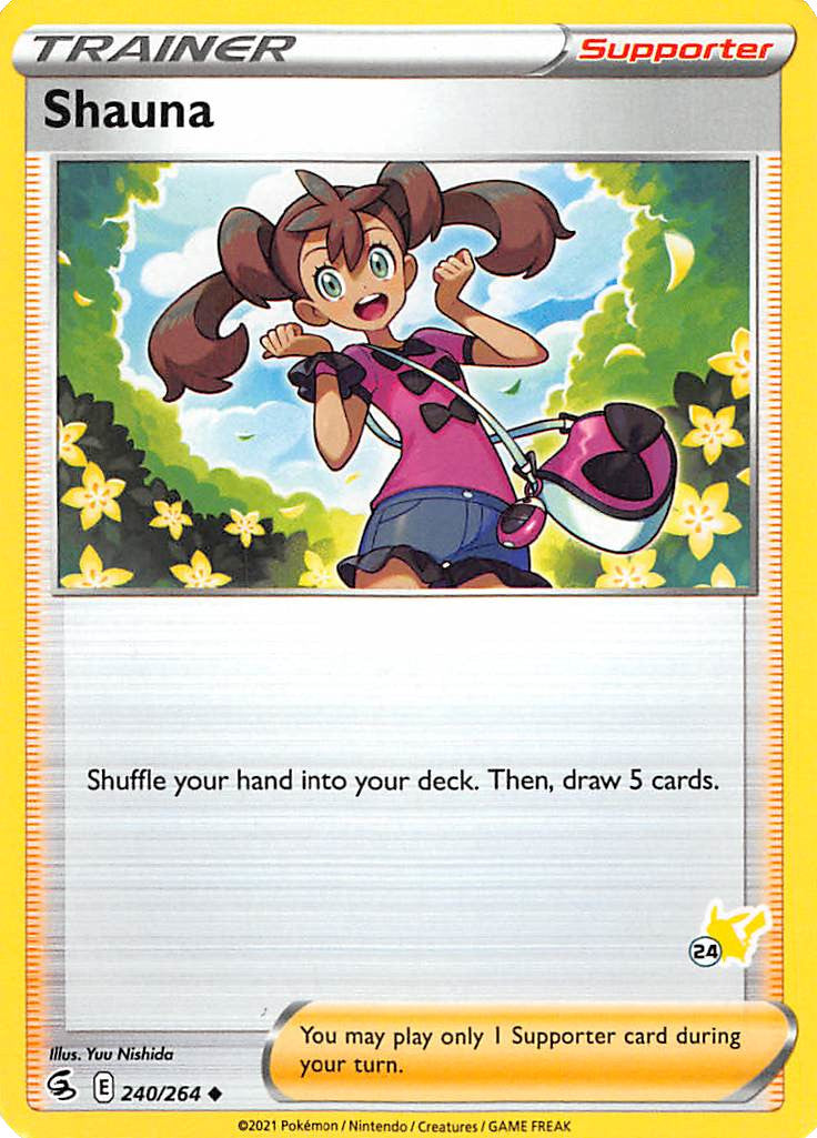 Shauna (240/264) (Pikachu Stamp #24) [Battle Academy 2022] | Galaxy Games LLC