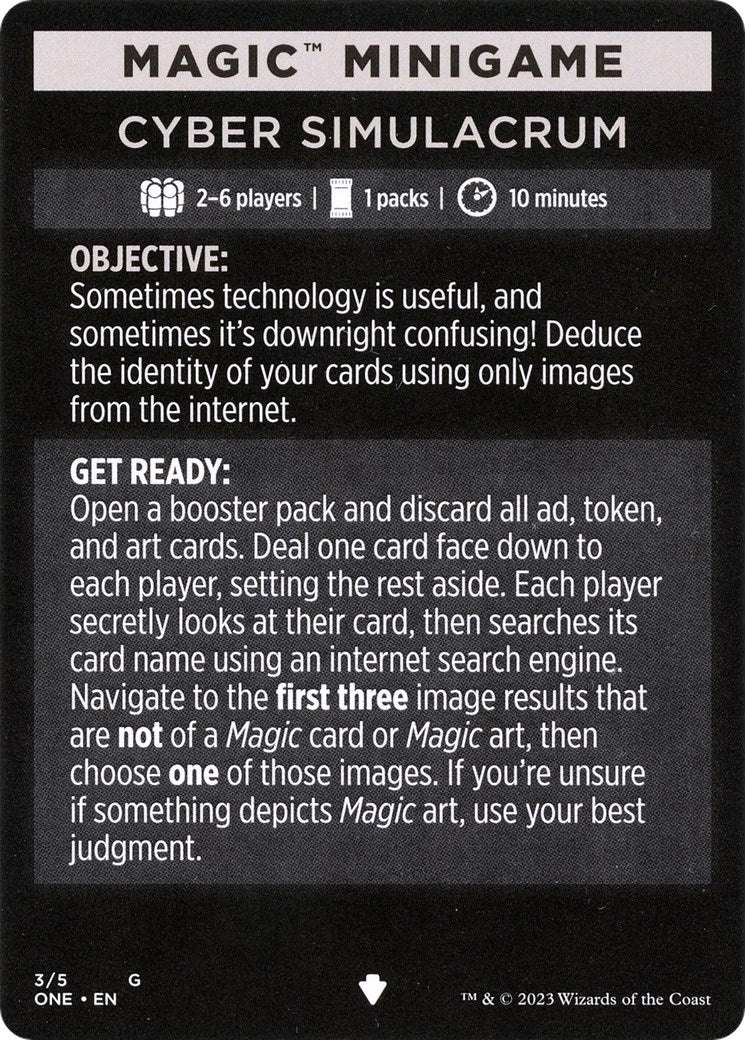 Cyber Simulacrum (Magic Minigame) [Phyrexia: All Will Be One Minigame] | Galaxy Games LLC