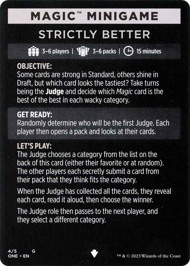 Strictly Better (Magic Minigame) [Phyrexia: All Will Be One Minigame] | Galaxy Games LLC