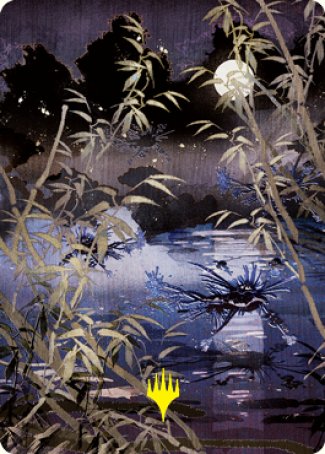 Swamp Art Card (Gold-Stamped Signature) [Kamigawa: Neon Dynasty Art Series] | Galaxy Games LLC