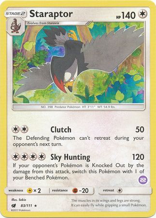 Staraptor (83/111) (Deck Exclusive #22) [Sun & Moon: Trainer Kit - Alolan Sandslash] | Galaxy Games LLC