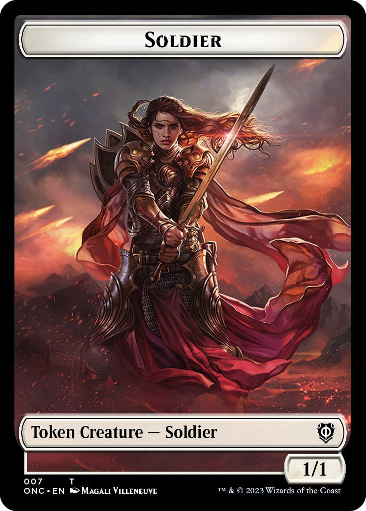 Soldier (007) // Angel Double-Sided Token [Phyrexia: All Will Be One Commander Tokens] | Galaxy Games LLC