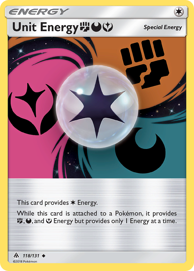 Unit Energy (118/131) (Fighting, Darkness, Fairy) [Sun & Moon: Forbidden Light] | Galaxy Games LLC