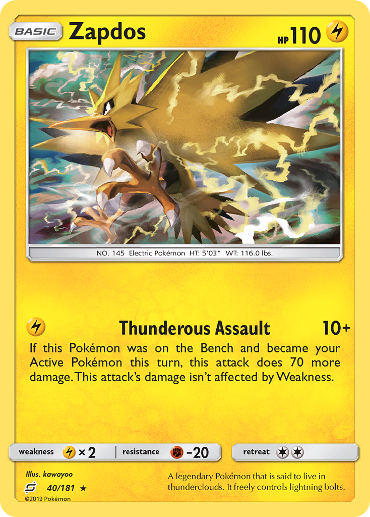 Zapdos (40/181) [Sun & Moon: Team Up] | Galaxy Games LLC