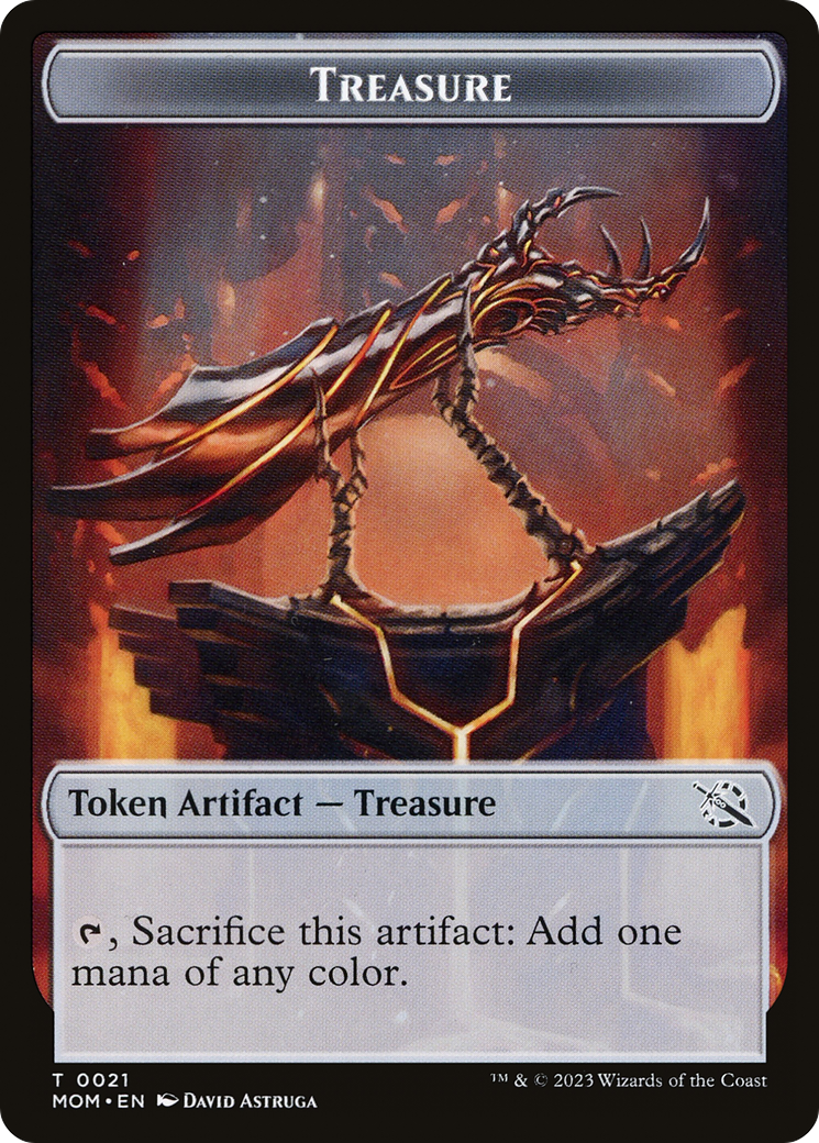 Treasure (21) // Teferi Akosa of Zhalfir Emblem Double-Sided Token [March of the Machine Tokens] | Galaxy Games LLC
