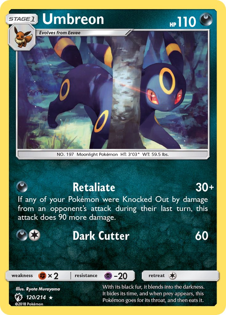 Umbreon (120/214) (Cosmos Holo) (Blister Exclusive) [Sun & Moon: Lost Thunder] | Galaxy Games LLC