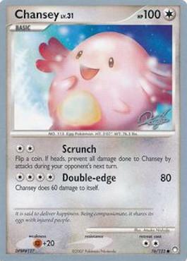 Chansey LV.31 (76/123) (Bliss Control - Paul Atanassov) [World Championships 2008] | Galaxy Games LLC