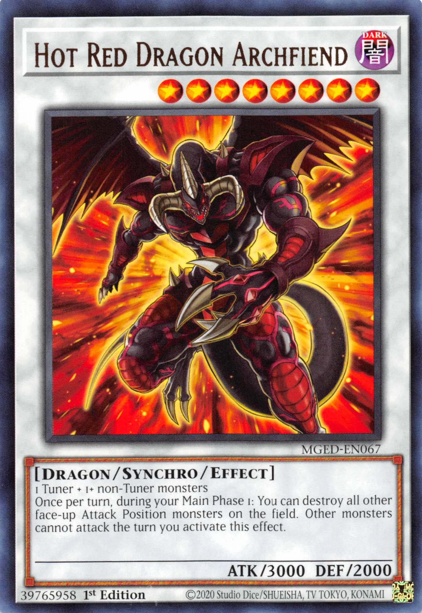 Hot Red Dragon Archfiend [MGED-EN067] Rare | Galaxy Games LLC