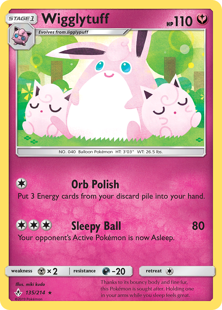 Wigglytuff (135/214) [Sun & Moon: Unbroken Bonds] | Galaxy Games LLC