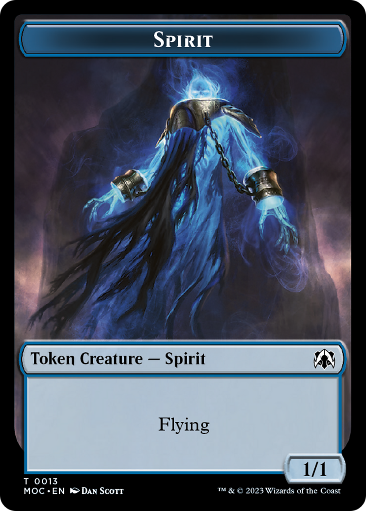 Spirit (9) // Spirit (13) Double-Sided Token [March of the Machine Commander Tokens] | Galaxy Games LLC