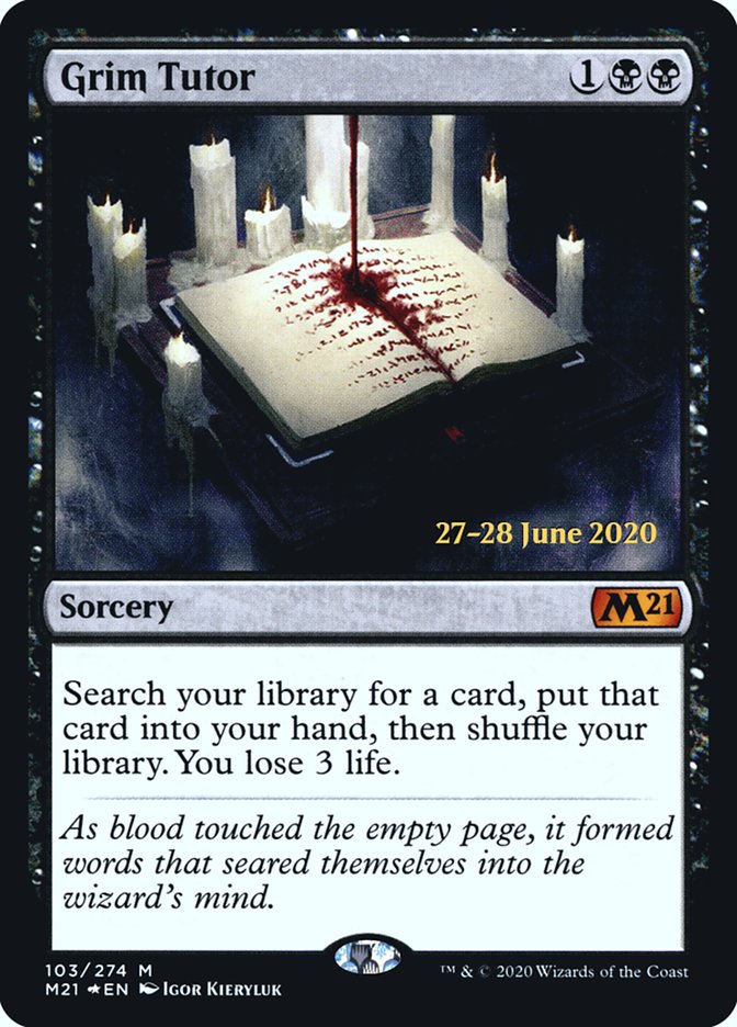 Grim Tutor [Core Set 2021 Prerelease Promos] | Galaxy Games LLC