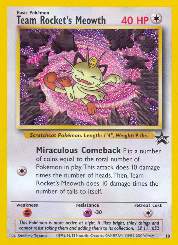 Team Rocket's Meowth (18) [Wizards of the Coast: Black Star Promos] | Galaxy Games LLC