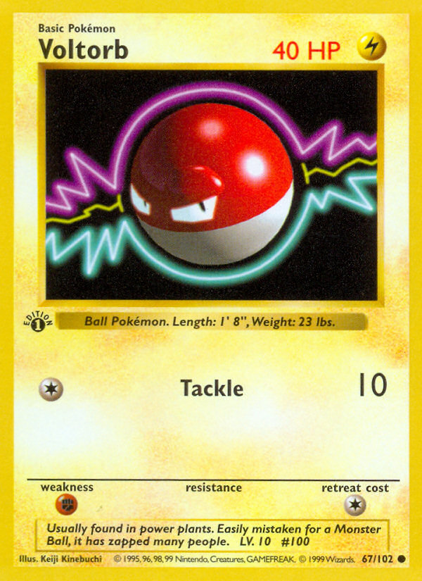 Voltorb (67/102) (Shadowless) [Base Set 1st Edition] | Galaxy Games LLC