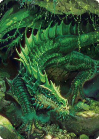 Lurking Green Dragon Art Card [Commander Legends: Battle for Baldur's Gate Art Series] | Galaxy Games LLC