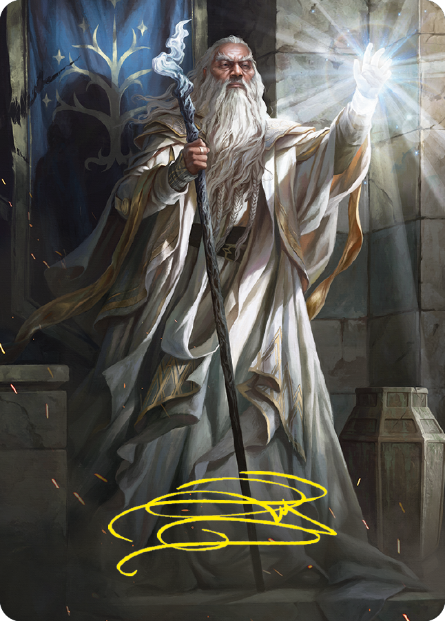 Gandalf the White Art Card (Gold-Stamped Signature) [The Lord of the Rings: Tales of Middle-earth Art Series] | Galaxy Games LLC