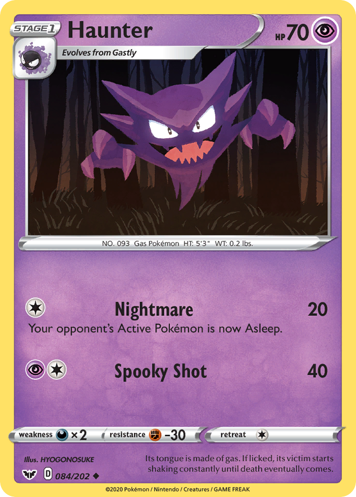 Haunter (084/202) [Sword & Shield: Base Set] | Galaxy Games LLC