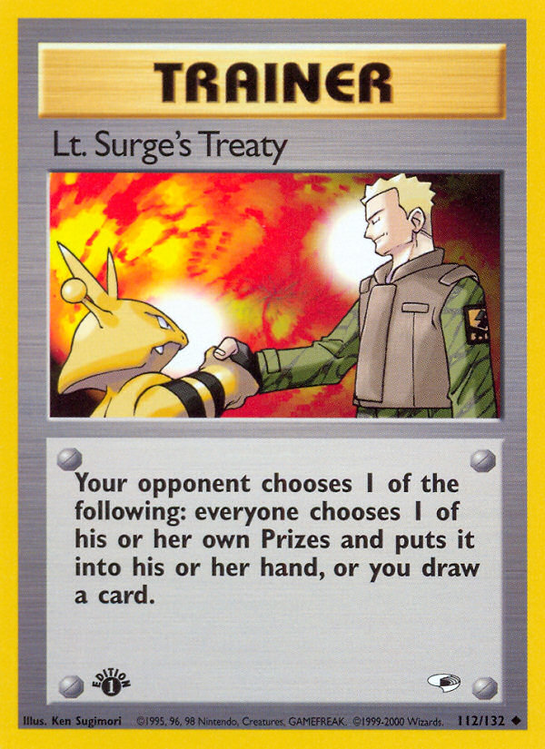 Lt. Surge's Treaty (112/132) [Gym Heroes 1st Edition] | Galaxy Games LLC