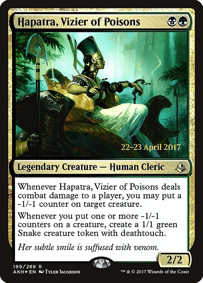 Hapatra, Vizier of Poisons [Amonkhet Prerelease Promos] | Galaxy Games LLC