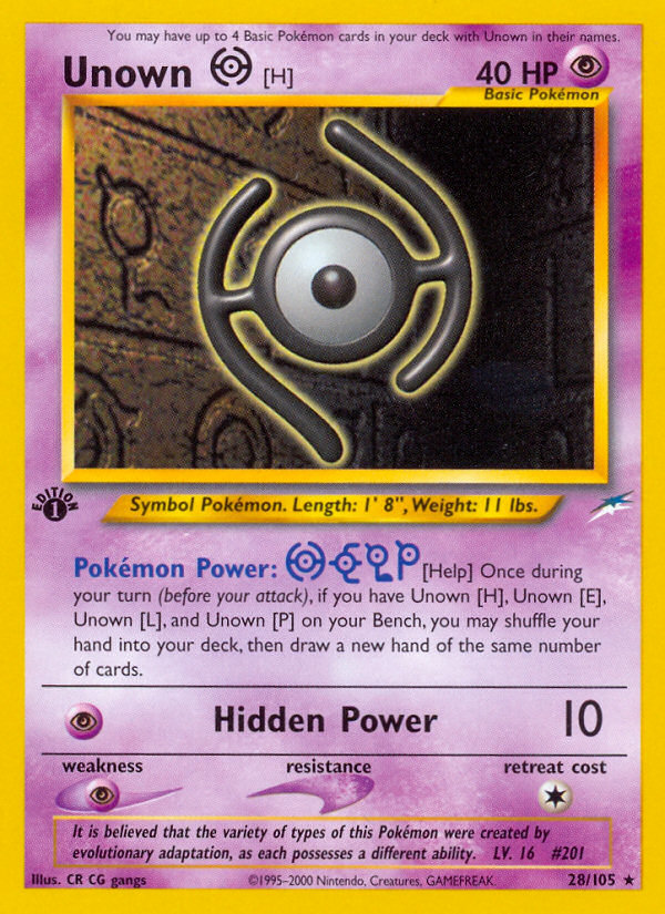 Unown [H] (28/105) [Neo Destiny 1st Edition] | Galaxy Games LLC