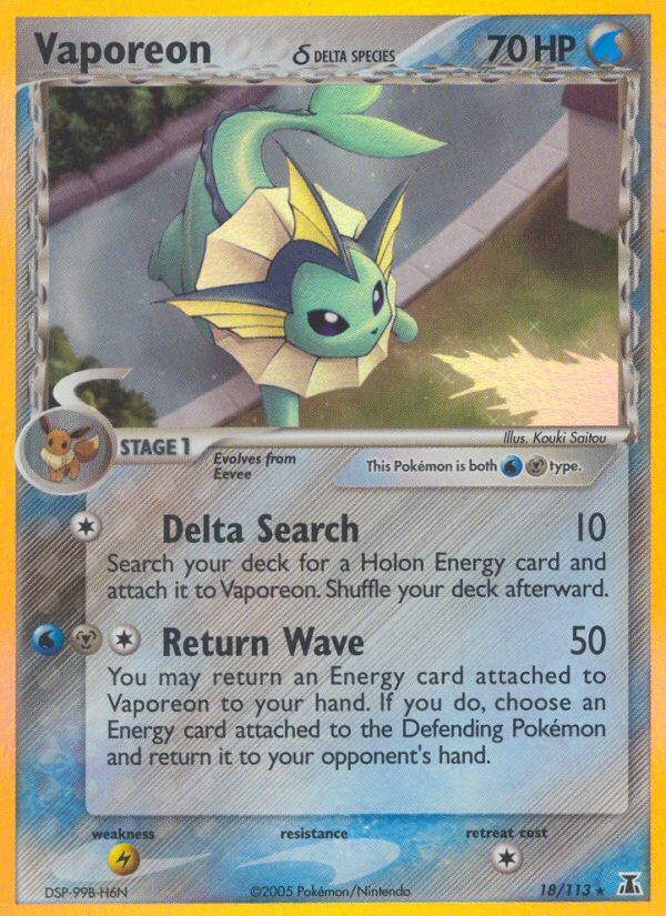 Vaporeon (18/113) (Delta Species) [EX: Delta Species] | Galaxy Games LLC