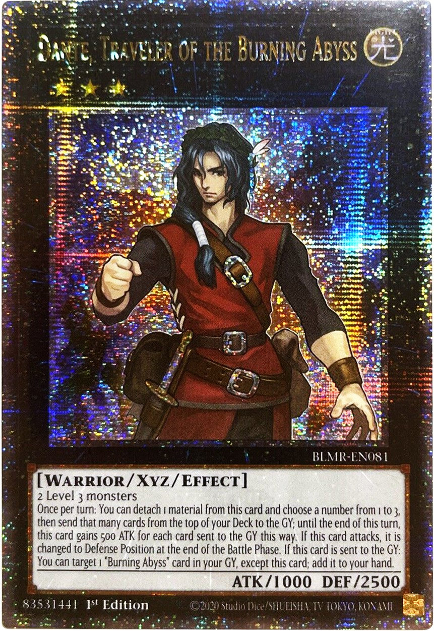 Dante, Traveler of the Burning Abyss [BLMR-EN081] Quarter Century Secret Rare | Galaxy Games LLC