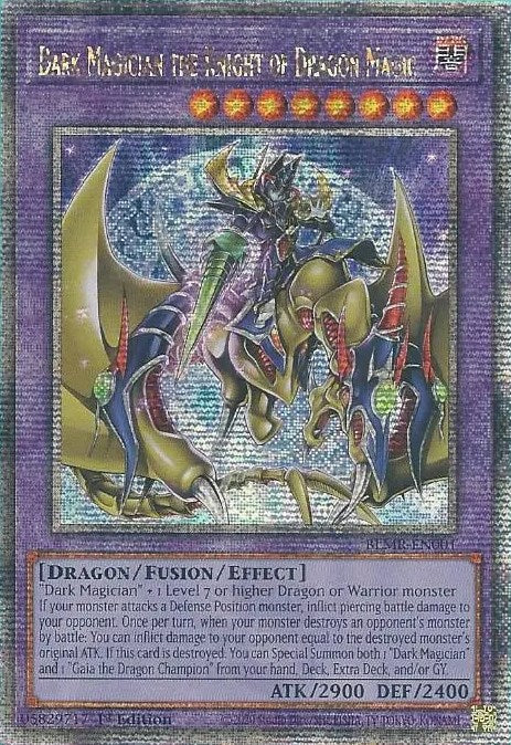 Dark Magician the Knight of Dragon Magic [BLMR-EN001] Quarter Century Secret Rare | Galaxy Games LLC