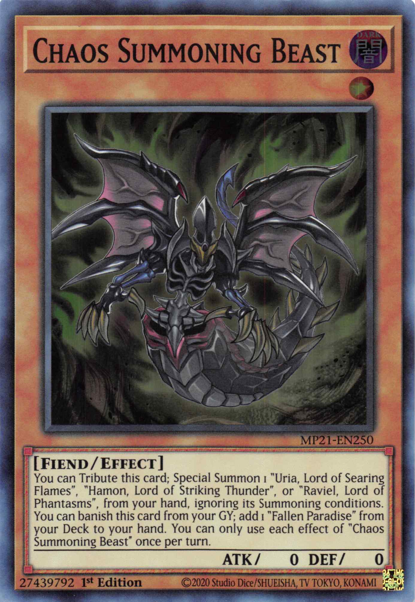 Chaos Summoning Beast [MP21-EN250] Super Rare | Galaxy Games LLC