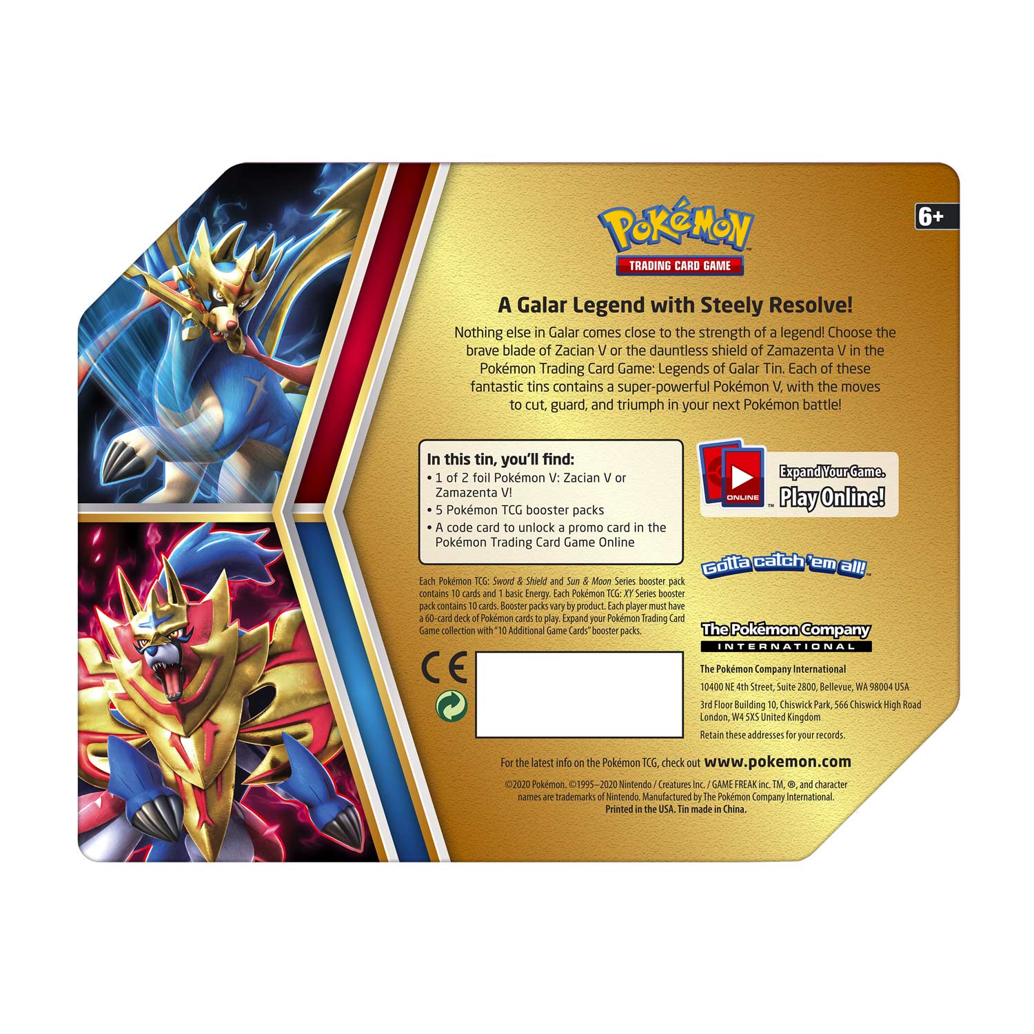 Sword & Shield: Rebel Clash - Legends of Galar Collector's Tin (Zacian V) | Galaxy Games LLC