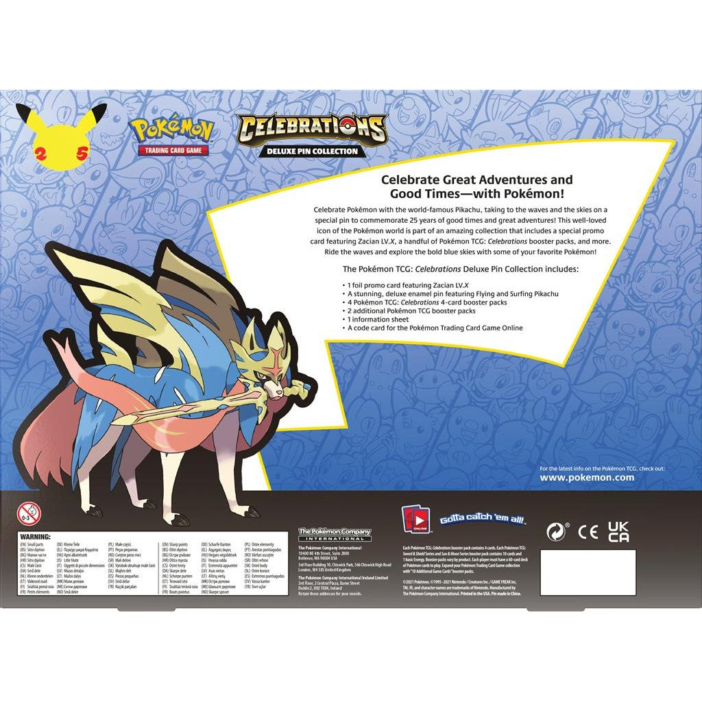 Celebrations: 25th Anniversary - Deluxe Pin Collection (Zacian LV. X) | Galaxy Games LLC