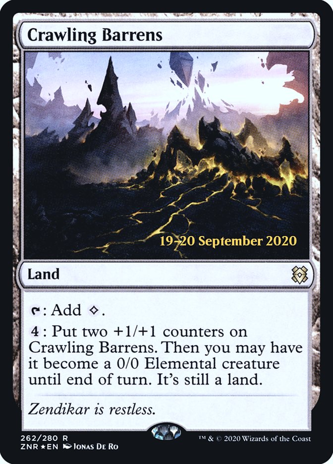 Crawling Barrens [Zendikar Rising Prerelease Promos] | Galaxy Games LLC