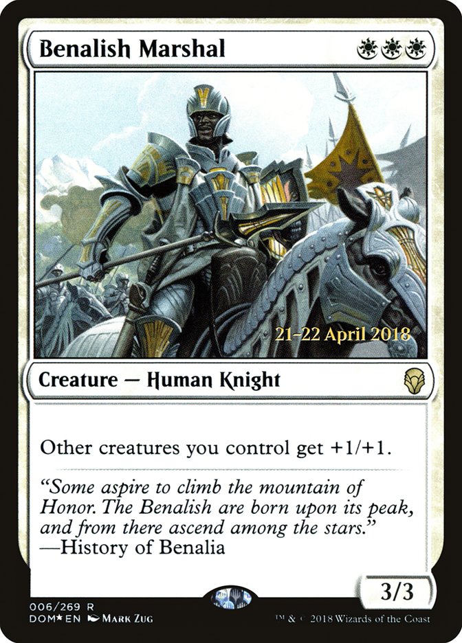 Benalish Marshal [Dominaria Prerelease Promos] | Galaxy Games LLC