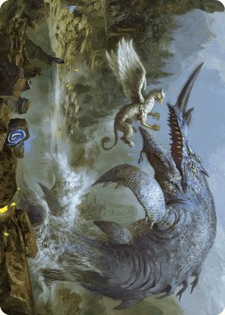 Horned Loch-Whale Art Card [Wilds of Eldraine Art Series] | Galaxy Games LLC