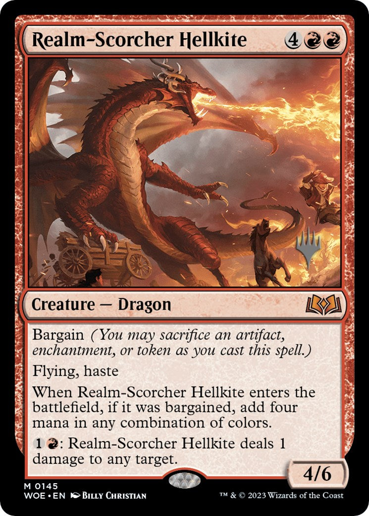 Realm-Scorcher Hellkite (Promo Pack) [Wilds of Eldraine Promos] | Galaxy Games LLC