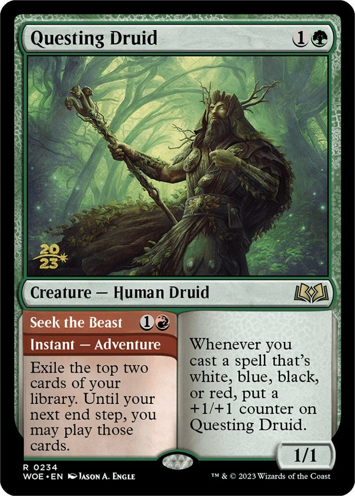 Questing Druid // Seek the Beast [Wilds of Eldraine Prerelease Promos] | Galaxy Games LLC