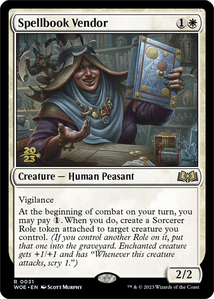 Spellbook Vendor [Wilds of Eldraine Prerelease Promos] | Galaxy Games LLC