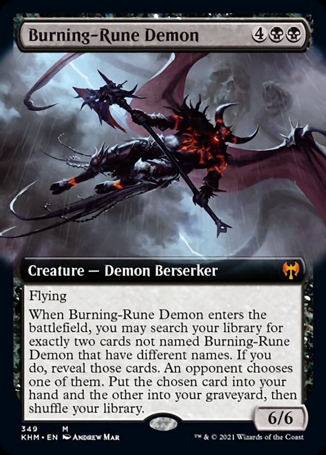 Burning-Rune Demon (Extended Art) [Kaldheim] | Galaxy Games LLC