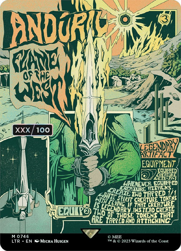 Anduril, Flame of the West (Borderless Poster) (Serialized) [The Lord of the Rings: Tales of Middle-Earth] | Galaxy Games LLC