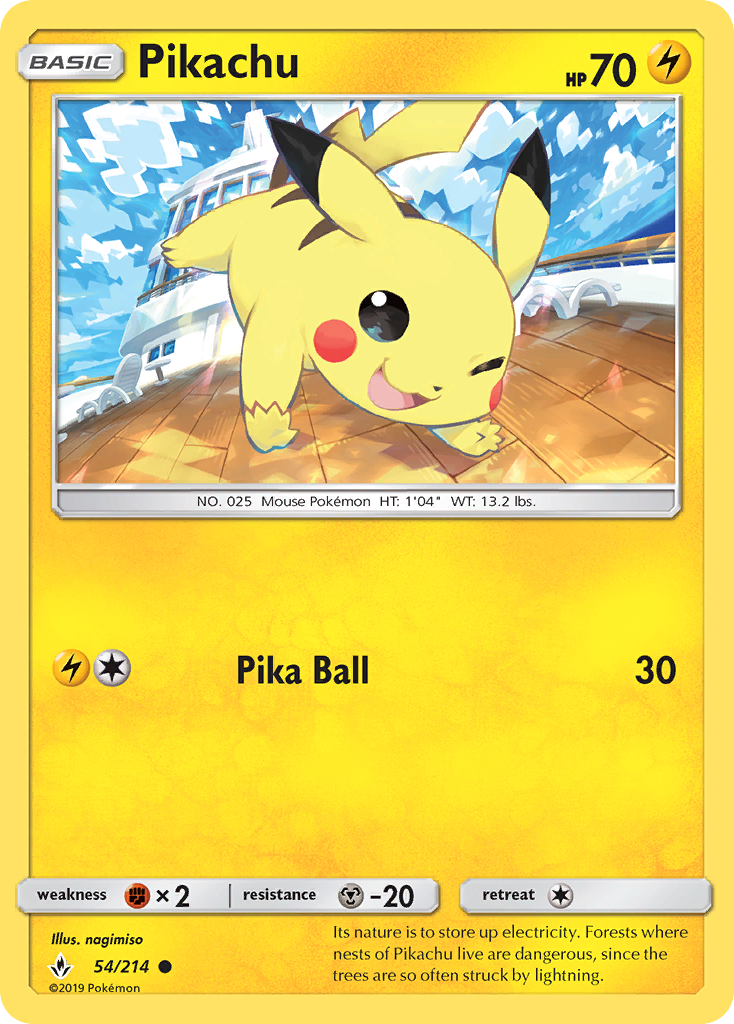 Pikachu (54/214) [Sun & Moon: Unbroken Bonds] | Galaxy Games LLC