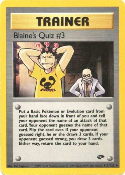 Blaine's Quiz #3 (112/132) [Gym Challenge Unlimited] | Galaxy Games LLC