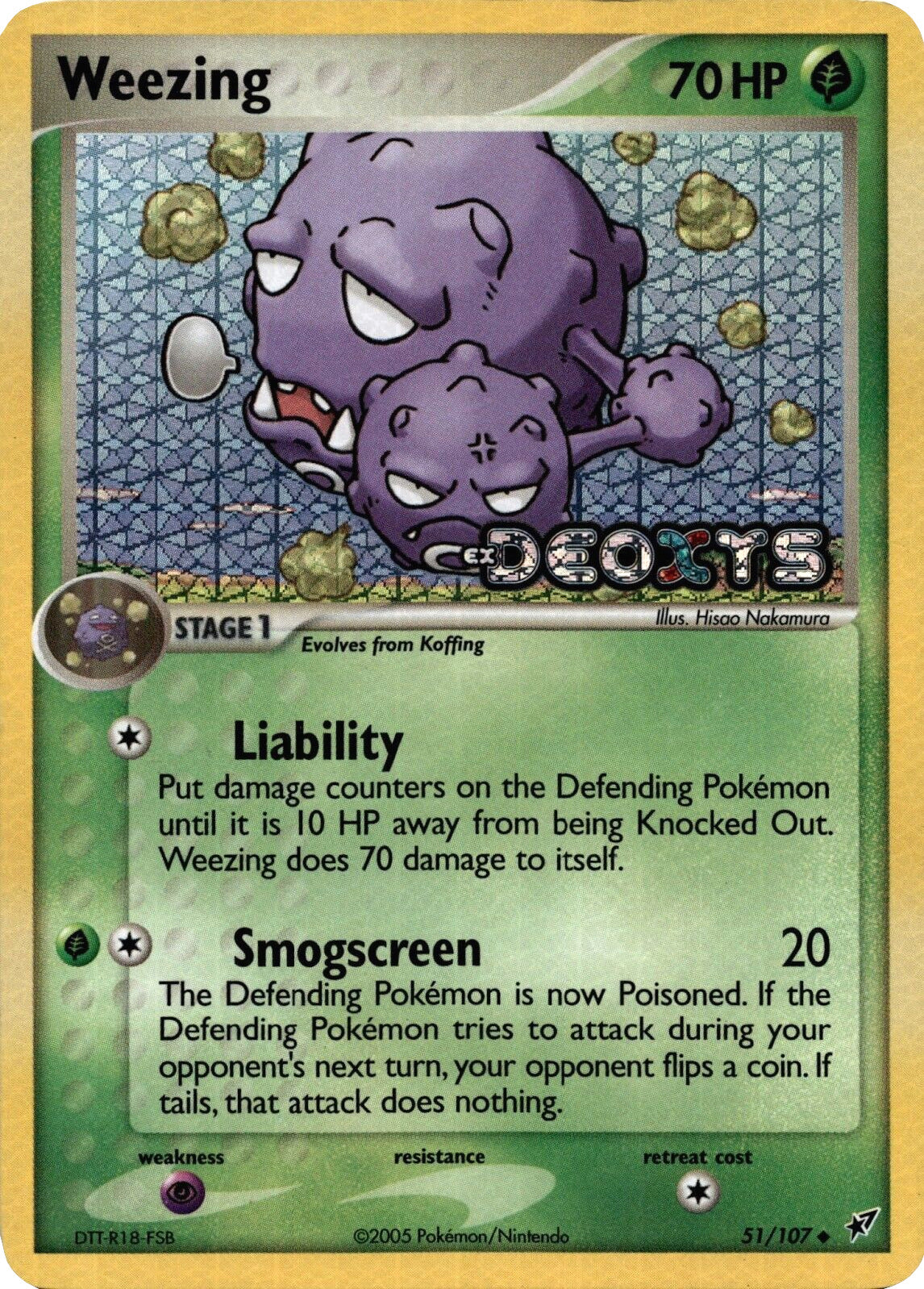 Weezing (51/107) (Stamped) [EX: Deoxys] | Galaxy Games LLC