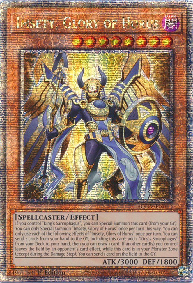 Imsety, Glory of Horus (Quarter Century Secret Rare) [AGOV-EN011] Quarter Century Secret Rare | Galaxy Games LLC