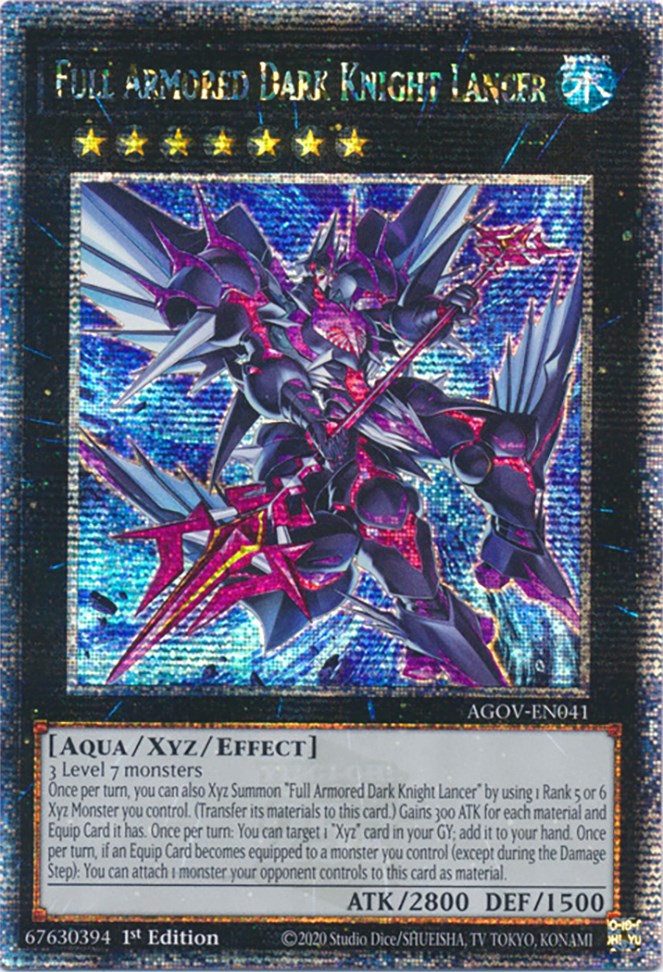 Full Armored Dark Knight Lancer (Quarter Century Secret Rare) [AGOV-EN041] Quarter Century Secret Rare | Galaxy Games LLC