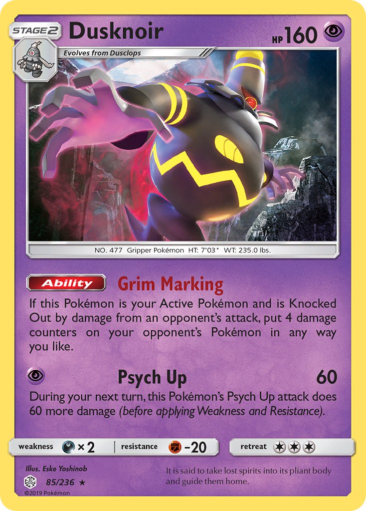 Dusknoir (85/236) (Prerelease Kit Exclusive) [Sun & Moon: Cosmic Eclipse] | Galaxy Games LLC