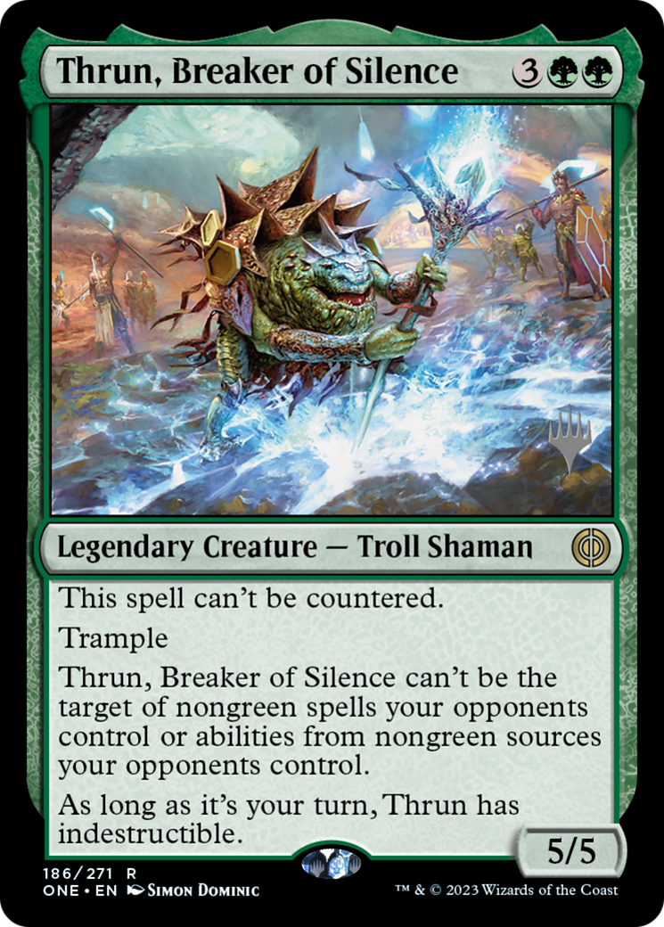 Thrun, Breaker of Silence (Promo Pack) [Phyrexia: All Will Be One Promos] | Galaxy Games LLC