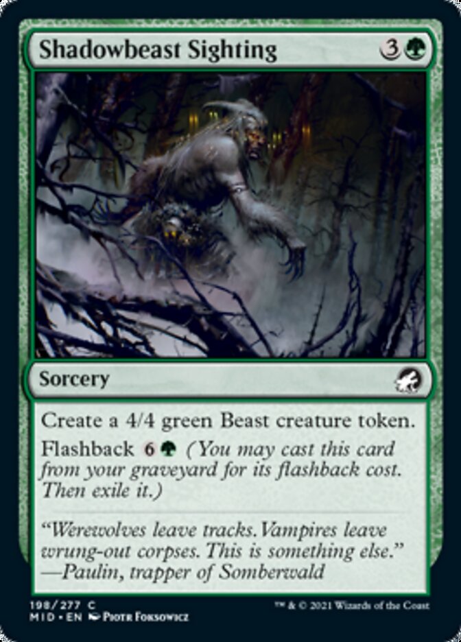 Shadowbeast Sighting [Innistrad: Midnight Hunt] | Galaxy Games LLC