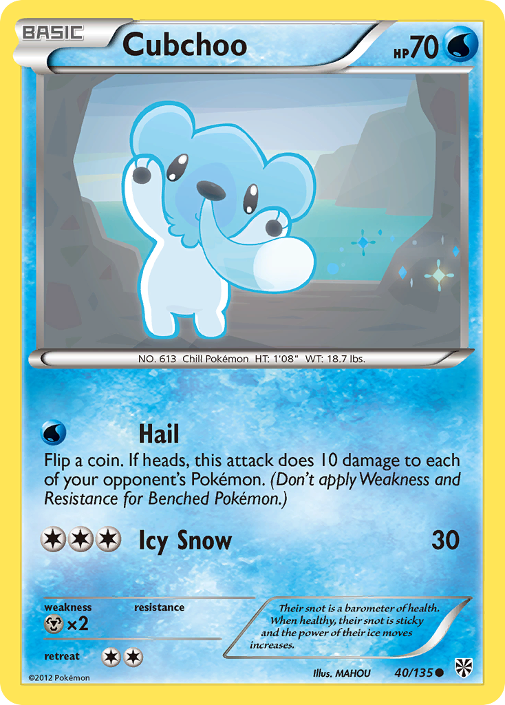 Cubchoo (40/135) [Black & White: Plasma Storm] | Galaxy Games LLC